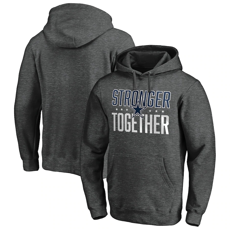 Dallas Cowboys Heather Charcoal Stronger Together Pullover Hoodie