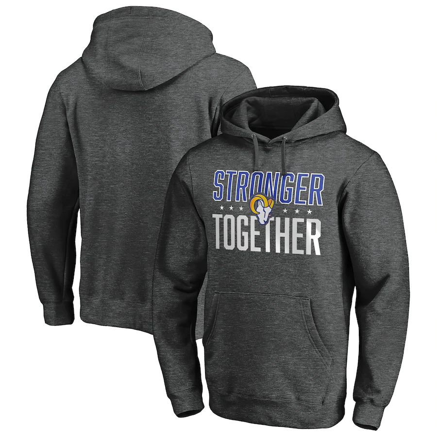 Los Angeles Rams Heather Charcoal Stronger Together Pullover Hoodie