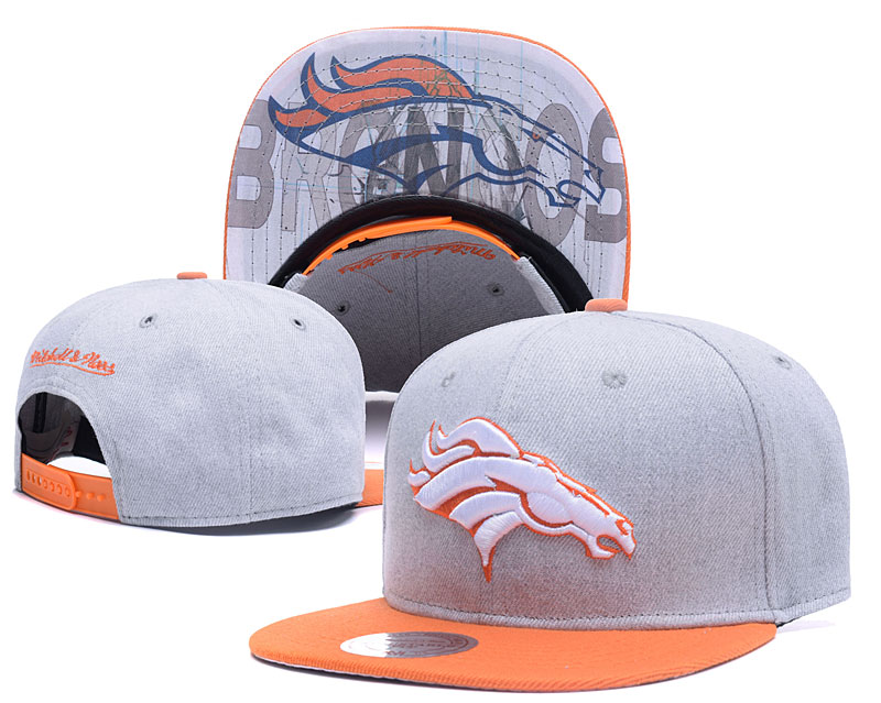 Broncos Team Logo Gray Mitchell & Ness Adjustable Hat LH