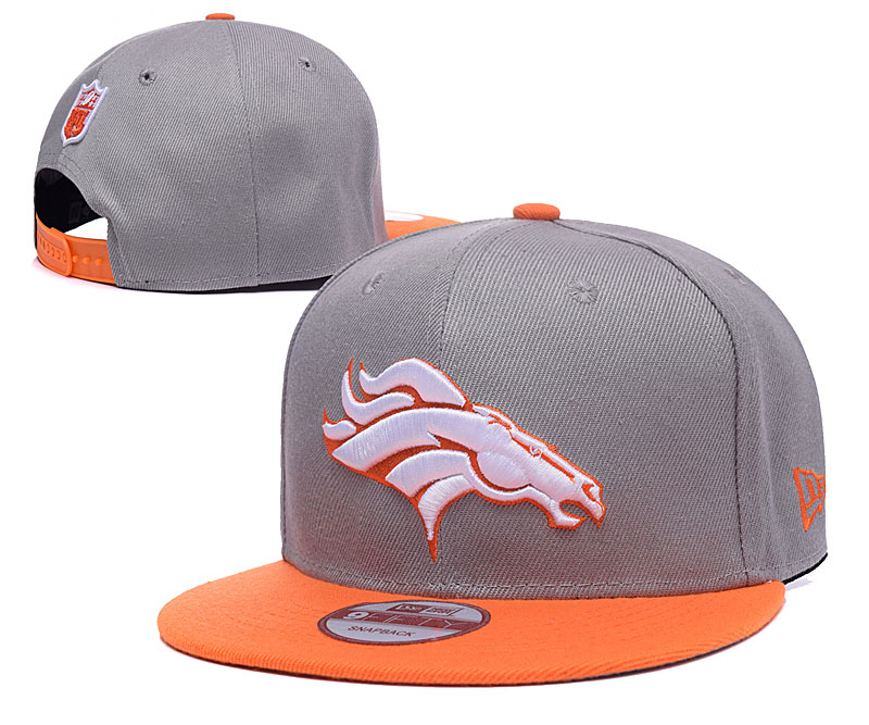 Broncos Team Logo Gray Orange Adjustable Hat LH - Click Image to Close