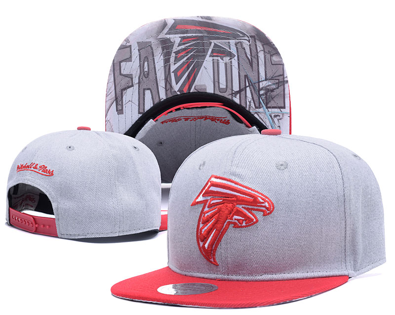Falcons Team Logo Gray Mitchell & Ness Adjustable Hat LH