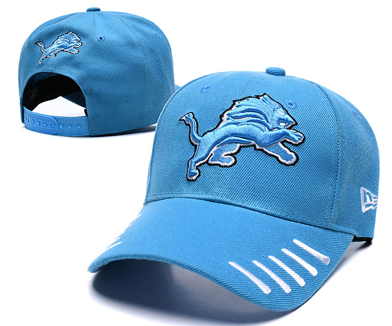 Lions Team Logo Light Blue Peaked Adjustable Hat LH