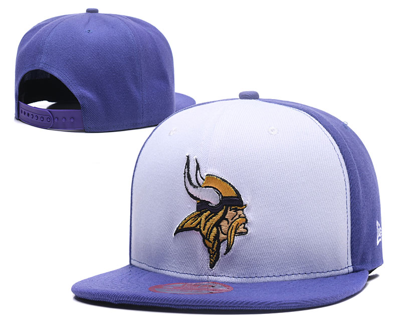 Vikings Team Logo Purple White Adjustable Hat LH
