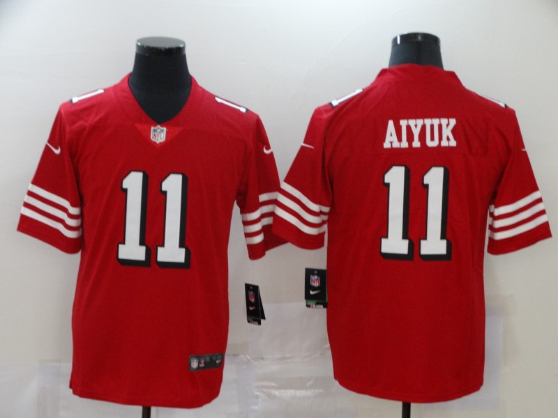 Nike 49ers 11 Brandon Aiyuk Red 2020 NFL Draft First Round Pick Color Rush Vapor Untouchable Limited Jersey