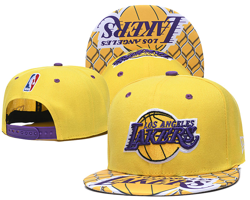 Lakers Team Logo Yellow Adjustable Hat TX