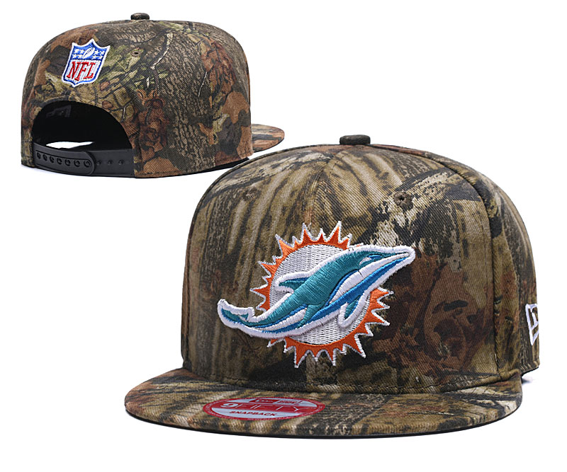 Dolphins Team Logo Olive Adjustable Hat LH