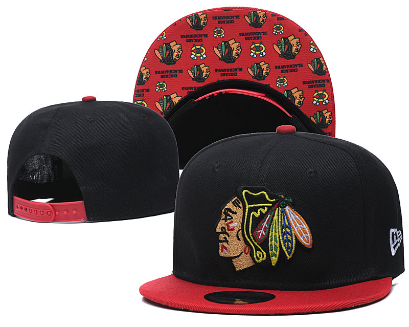 Blackhawks Team Logo Black Adjustable Hat LH