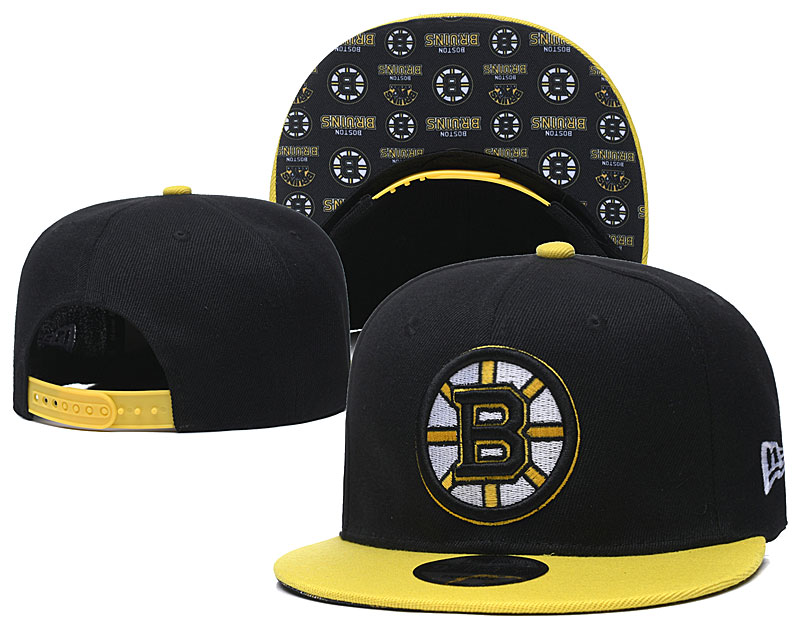 Bruins Team Logo Black Adjustable Hat LH