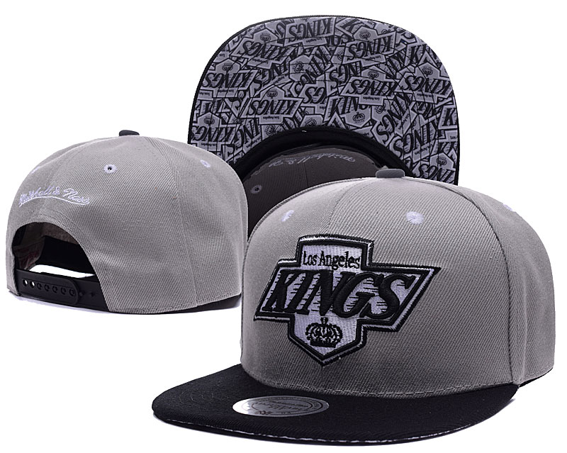 Kings Team Logo Gray Mitchell & Ness Adjustable Hat LH