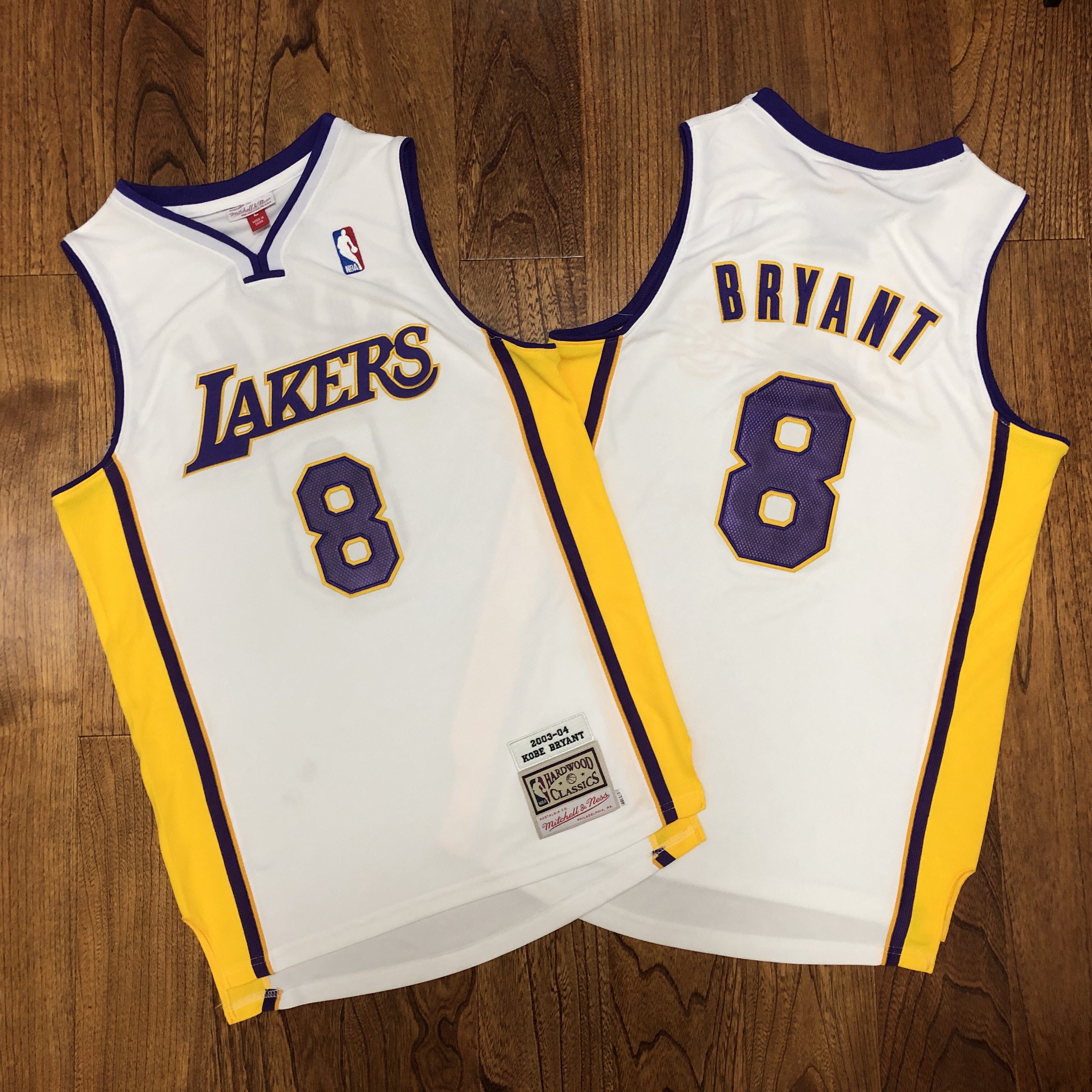 Lakers 8 Kobe Bryant White 2002-03 Hardwood Classics Jersey - Click Image to Close