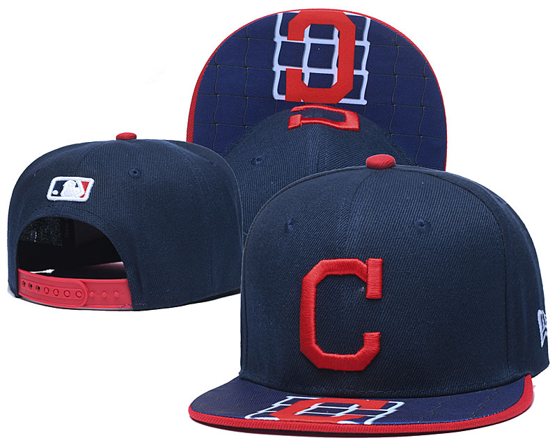Indians Team Logo Navy Adjustable Hat TX