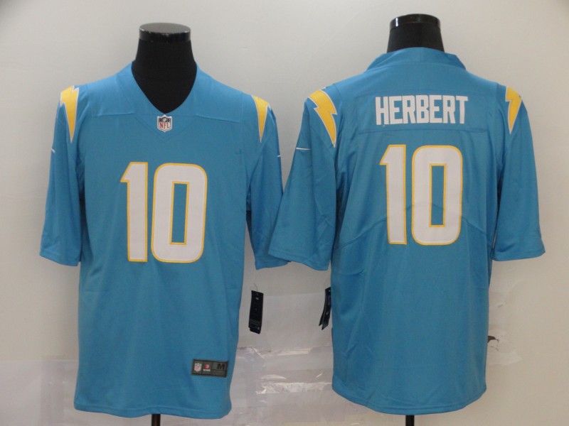 Nike Chargers 10 Justin Herbert Light Blue 2020 NFL Draft First Round Pick Vapor Untouchable Limited Jersey