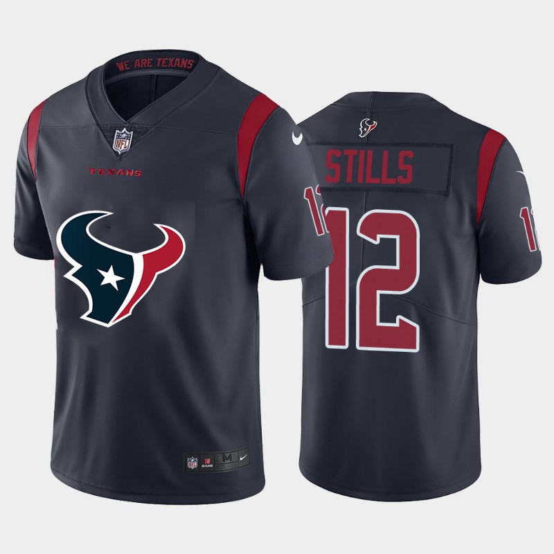 Nike Texans 12 Kenny Stills Navy Team Big Logo Color Rush Limited Jersey - Click Image to Close