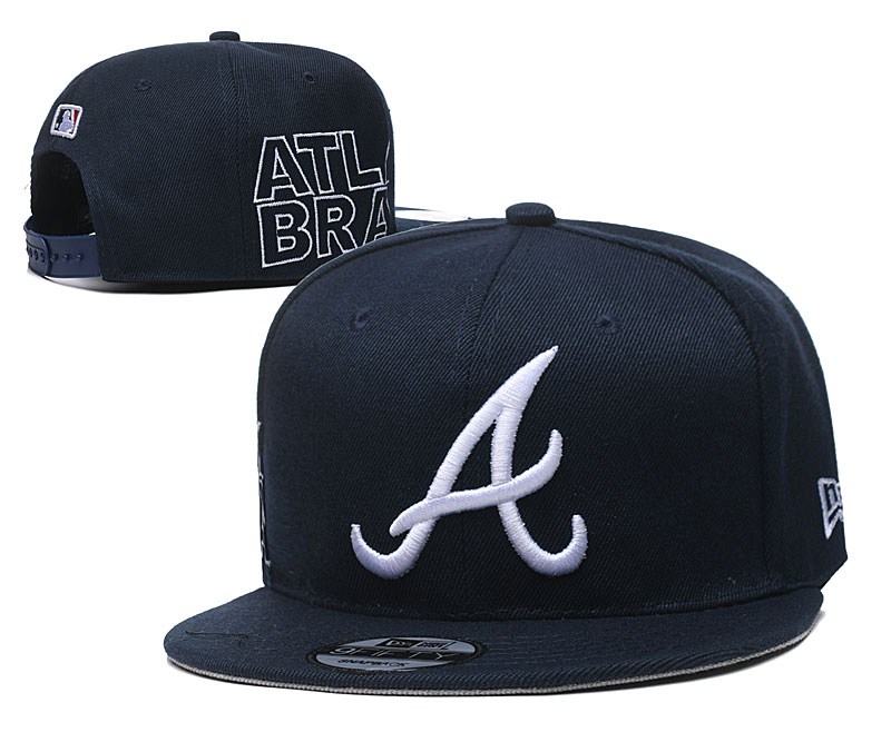 Braves Fresh Logo Navy Adjustable Hat YD - Click Image to Close