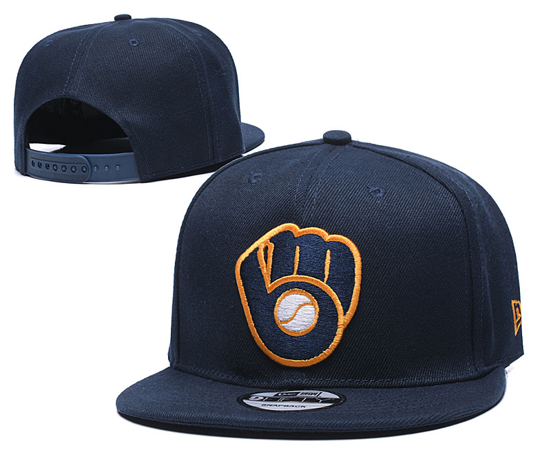 Brewers Team Logo Navy Adjustable Hat TX