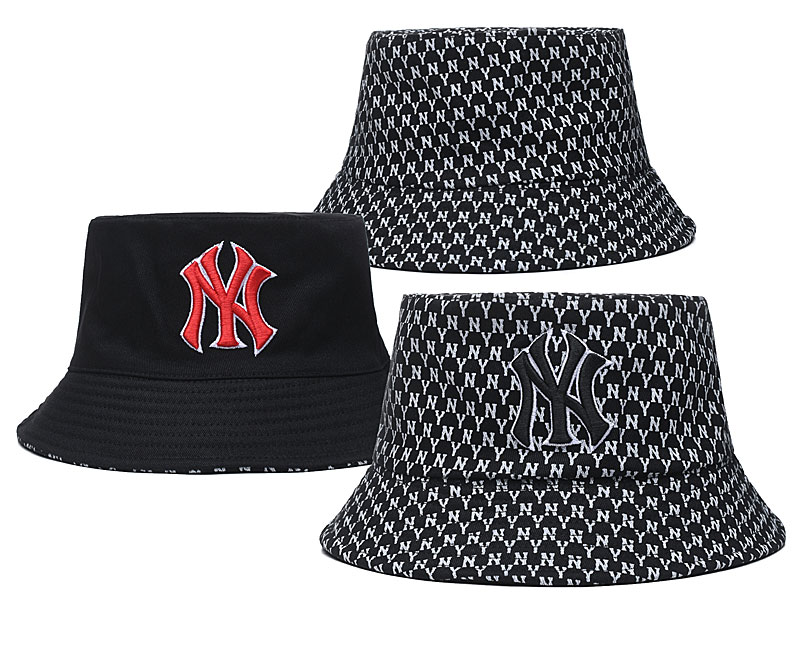 Yankees Team Logo Black Double Side Wide Brim Hat SG