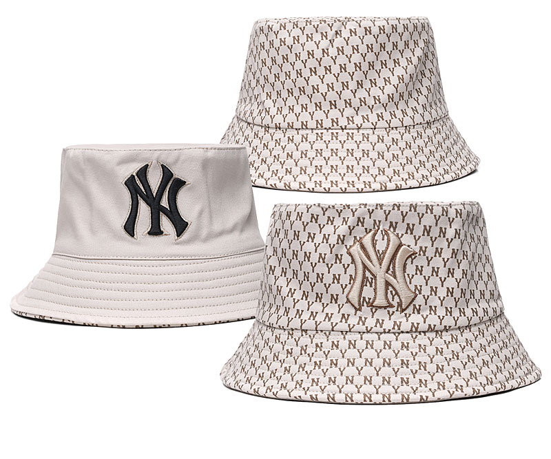 Yankees Team Logo Cream Double Side Wide Brim Hat SG