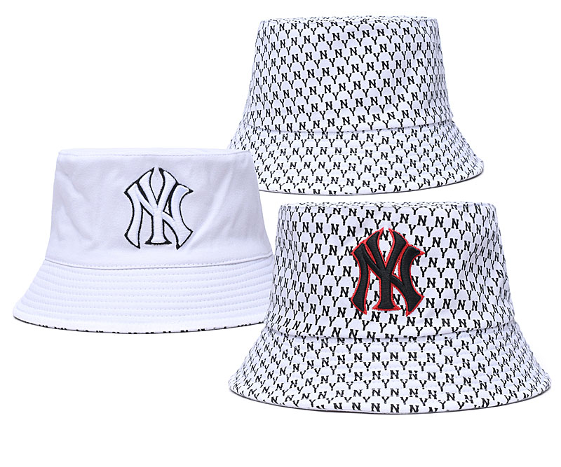 Yankees Team Logo White Double Side Wide Brim Hat SG