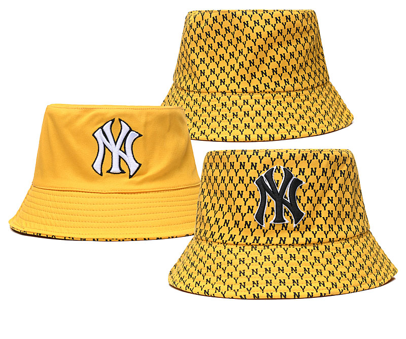 Yankees Team Logo Yellow Double Side Wide Brim Hat SG