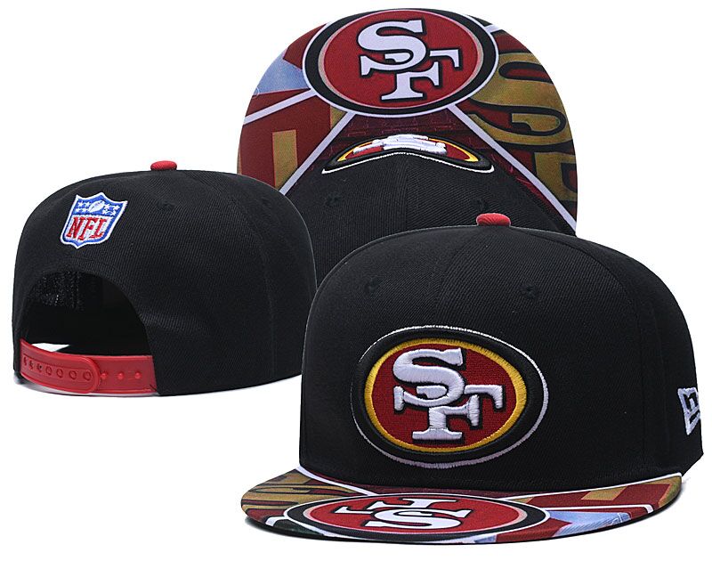 49ers Team Logo Black Adjustable Hat LH