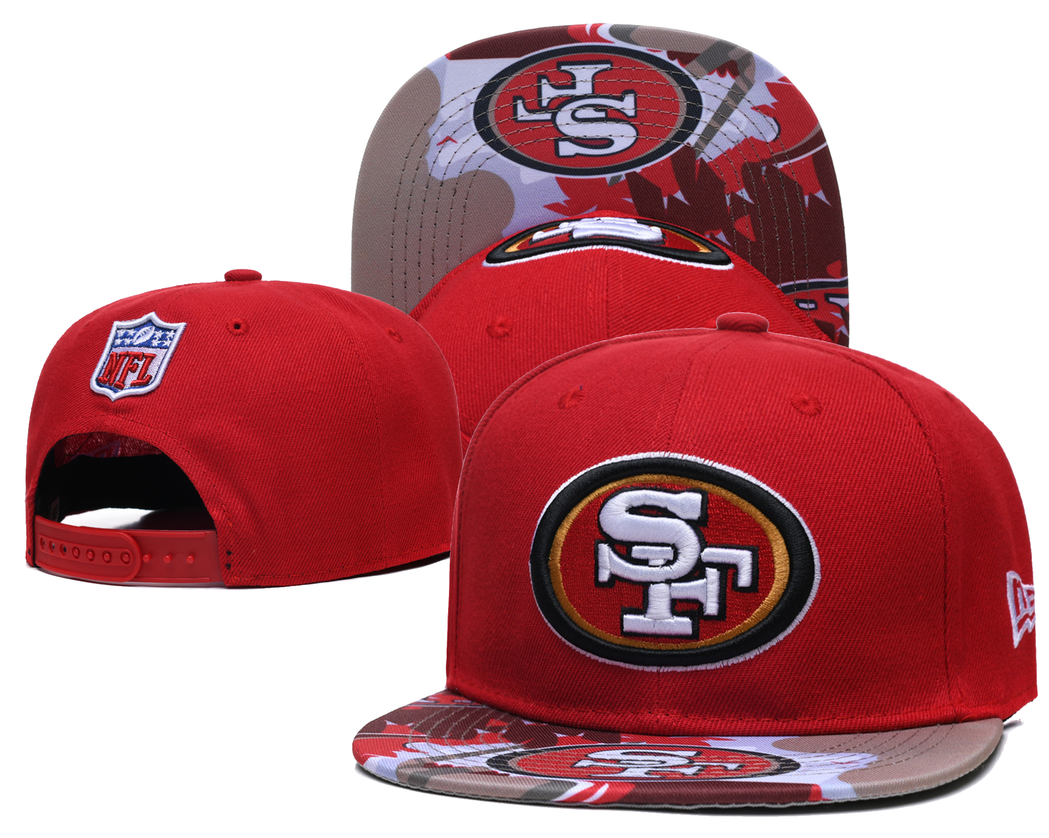 49ers Team Logo Red Adjustable Hat LH