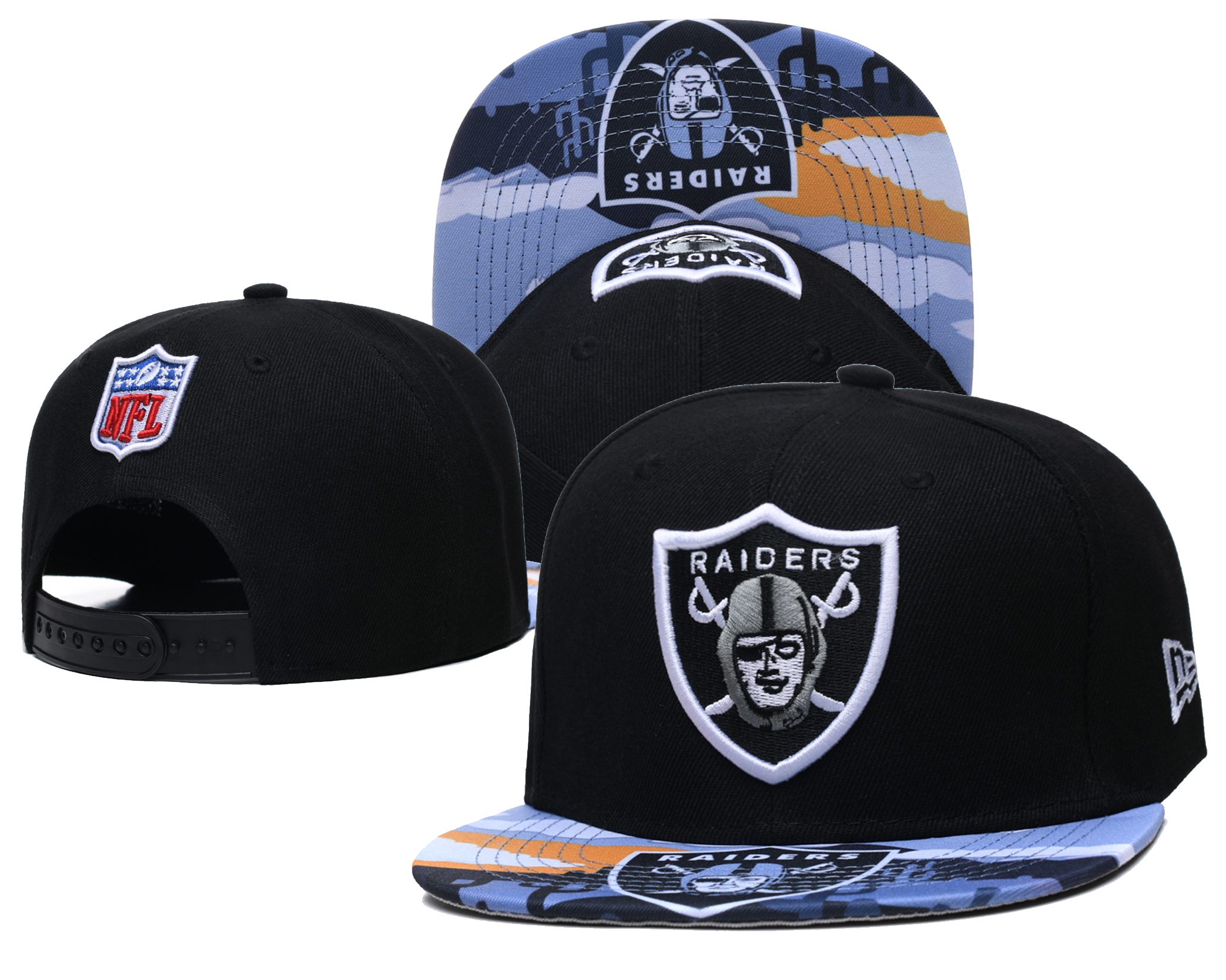 Raiders Team Logo Black Adjustable Hat LH