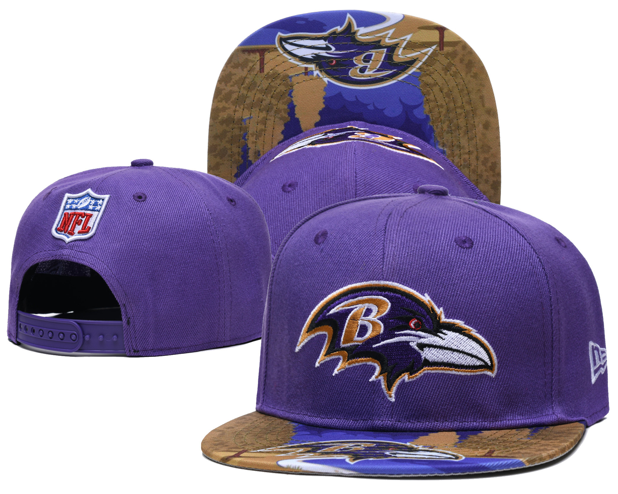 Ravens Team Logo Purple Adjustable Hat LH