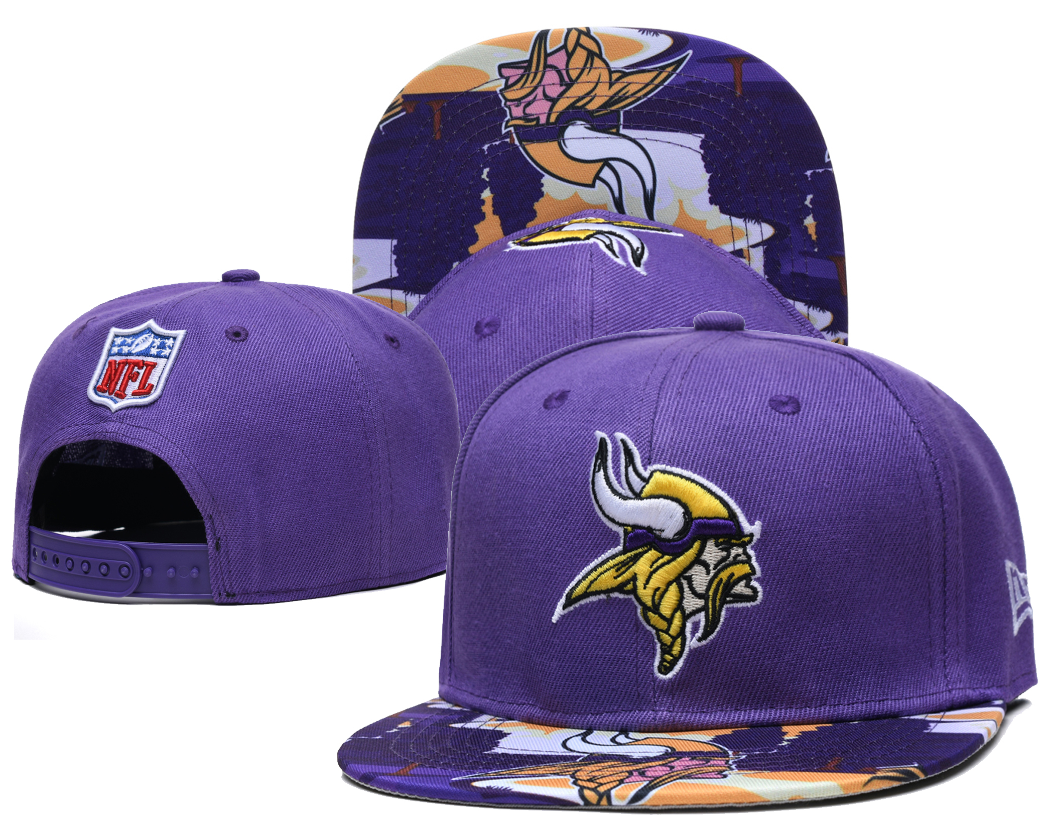Vikings Team Logo Purple Adjustable Hat LH