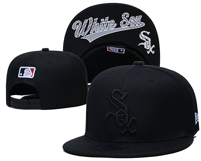 White Sox Team Logo Black Adjustable Hat GS - Click Image to Close