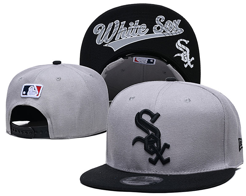 White Sox Team White Logo Gray Adjustable Hat GS