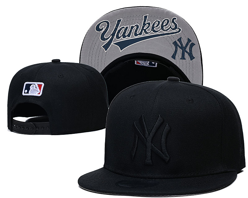 Yankees Team Logo Black Adjustable Hat GS