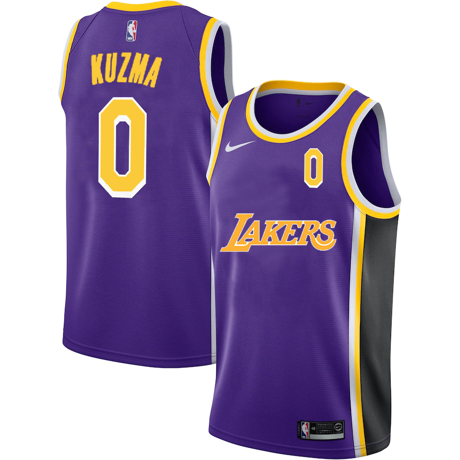 Lakers 0 Kyle Kuzma Purple 2020-2021 New City Edition Nike Swingman Jerseys
