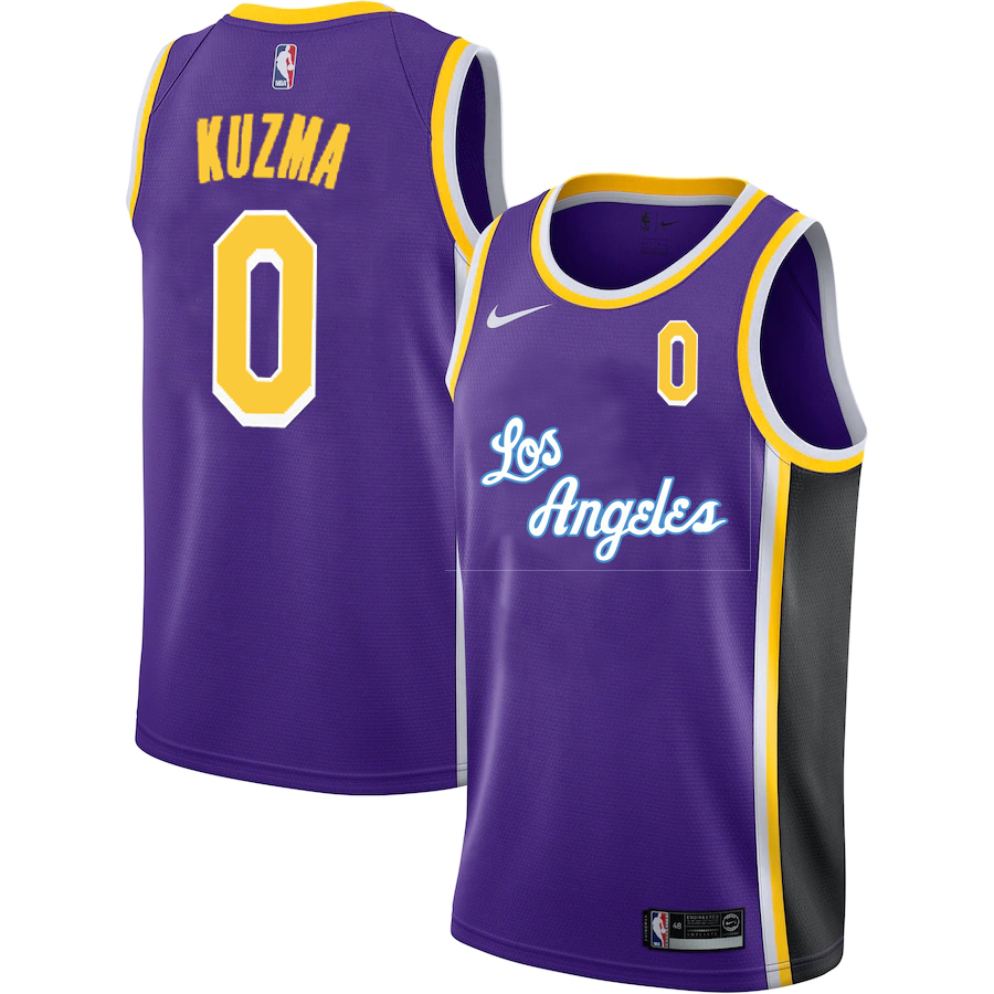 Lakers 0 Kyle Kuzma Purple 2020-2021 New City Edition Nike Swingman Jersey
