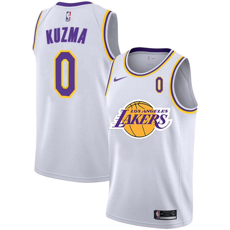 Lakers 0 Kyle Kuzma White 2020-2021 New City Edition Nike Swingman Jersey - Click Image to Close