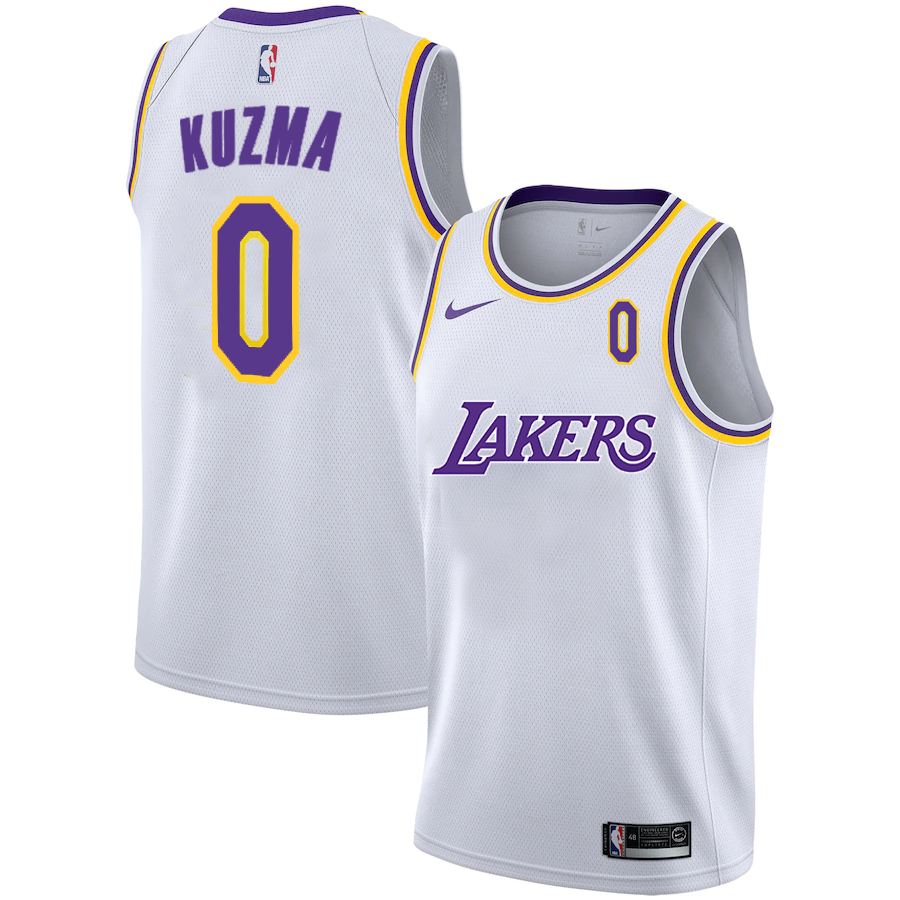 Lakers 0 Kyle Kuzma White 2020-2021 New City Edition Nike Swingman Jerseys