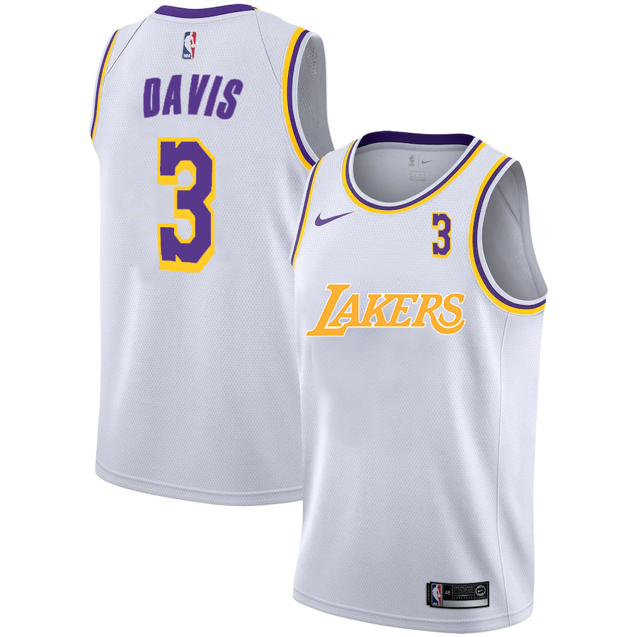 Lakers 3 Anthony Davis White 2020-2021 New City Edition Nike Swingman Jersey - Click Image to Close