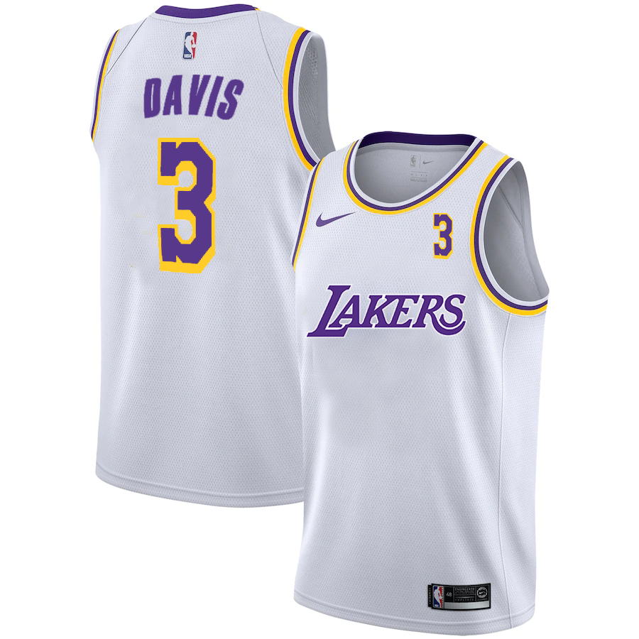 Lakers 3 Anthony Davis White 2020-2021 New City Edition Nike Swingman Jerseys