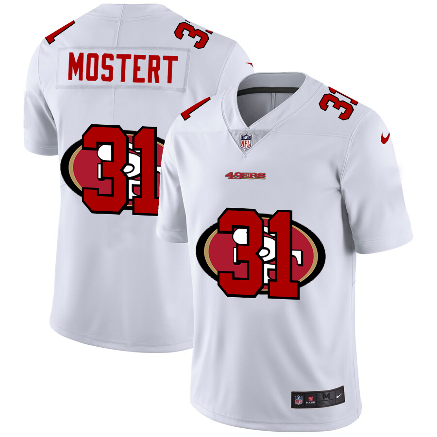 Nike 49ers 31 Raheem Mostert White Shadow Logo Limited Jersey