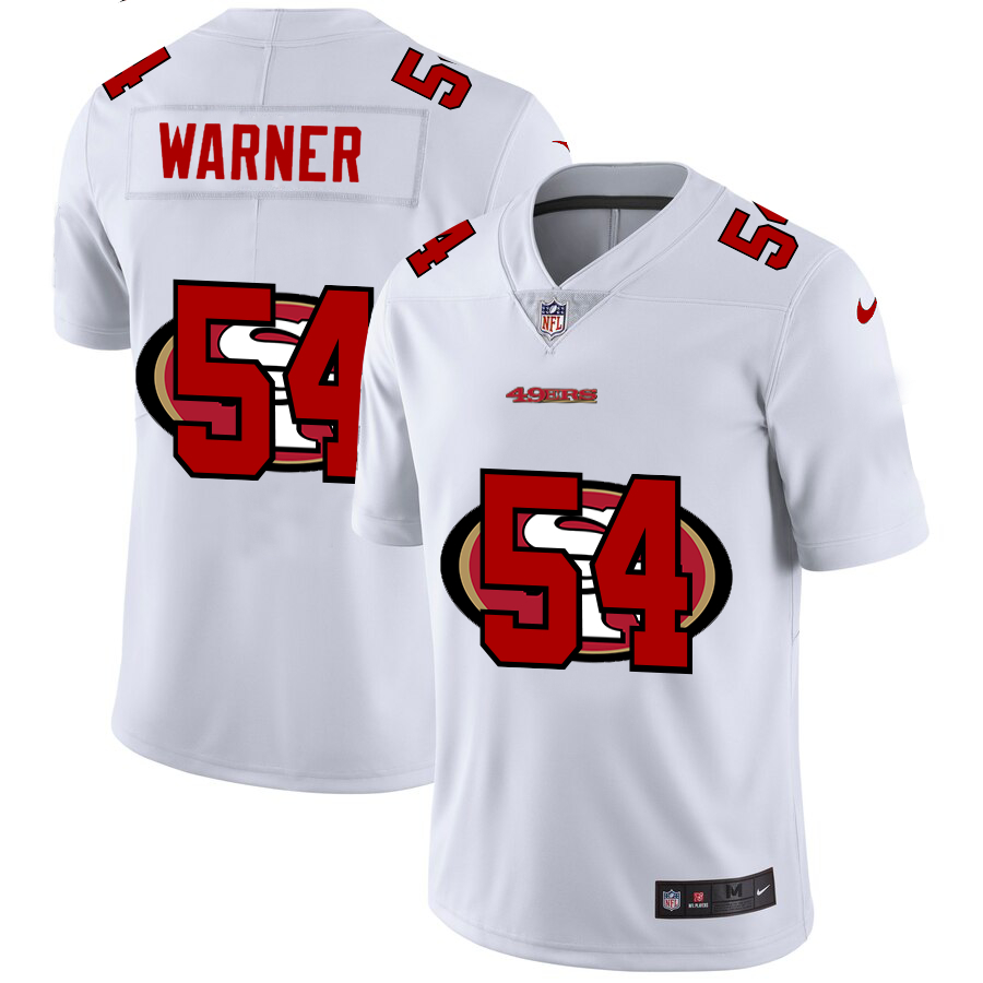 Nike 49ers 54 Fred Warner White Shadow Logo Limited Jersey