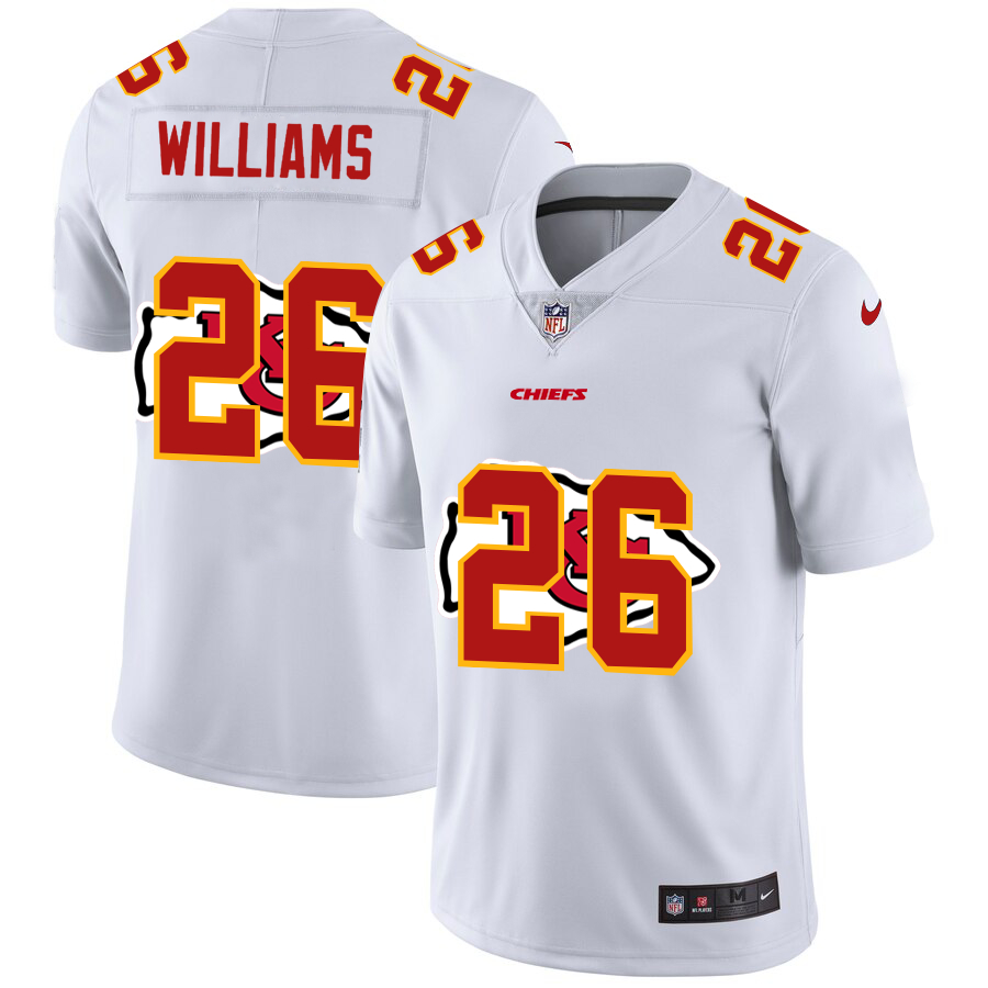 Nike Chiefs 26 Damien Williams White Shadow Logo Limited Jersey