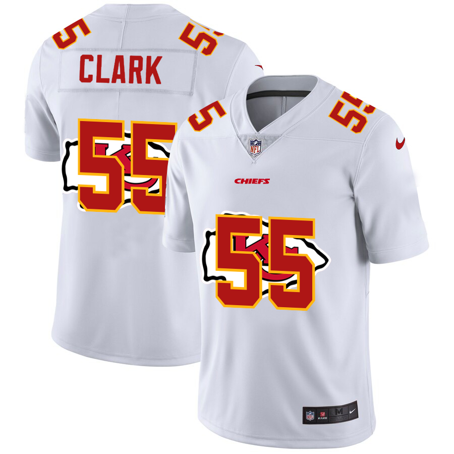 Nike Chiefs 55 Frank Clark White Shadow Logo Limited Jersey