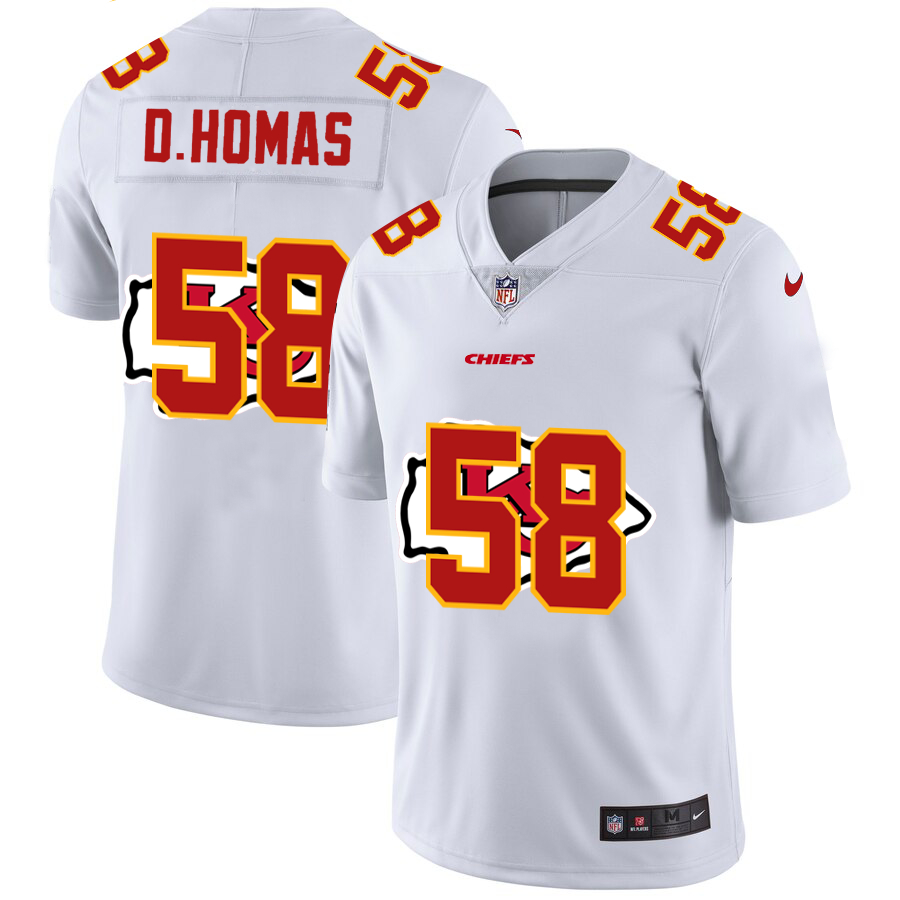 Nike Chiefs 58 Derrick Thomas White Shadow Logo Limited Jersey