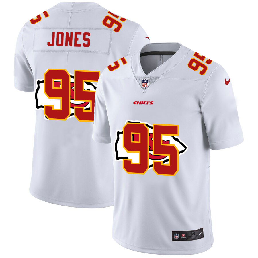 Nike Chiefs 95 Chris Jones White Shadow Logo Limited Jersey
