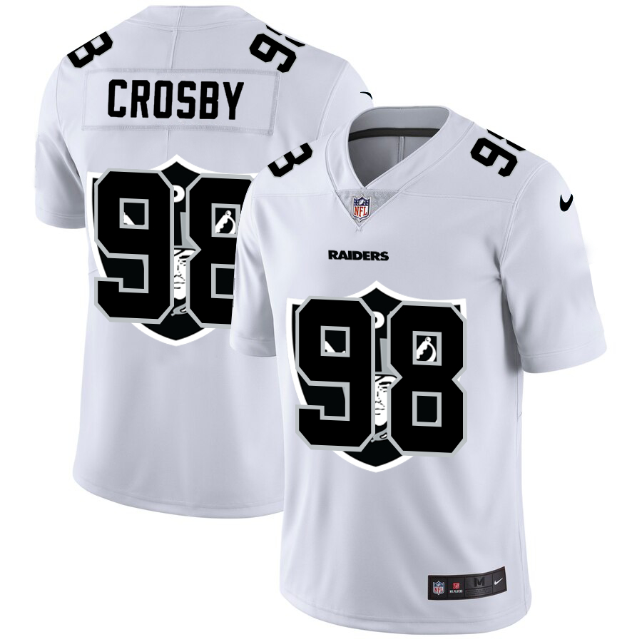 Nike Raiders 98 Maxx Crosby White Shadow Logo Limited Jersey