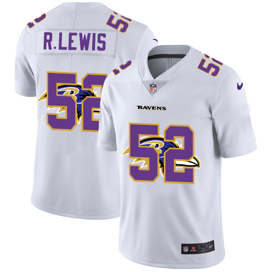 Nike Ravens 52 Ray Lewis White Shadow Logo Limited Jersey