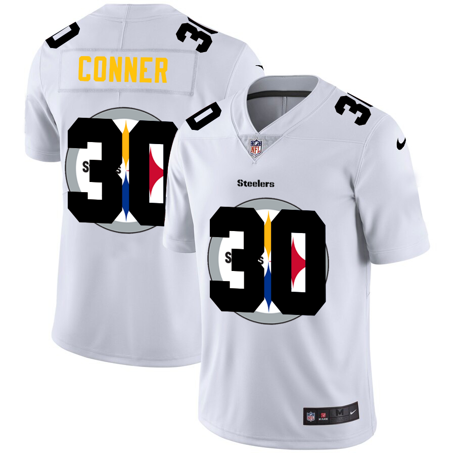 Nike Steelers 30 James Conner White Shadow Logo Limited Jersey