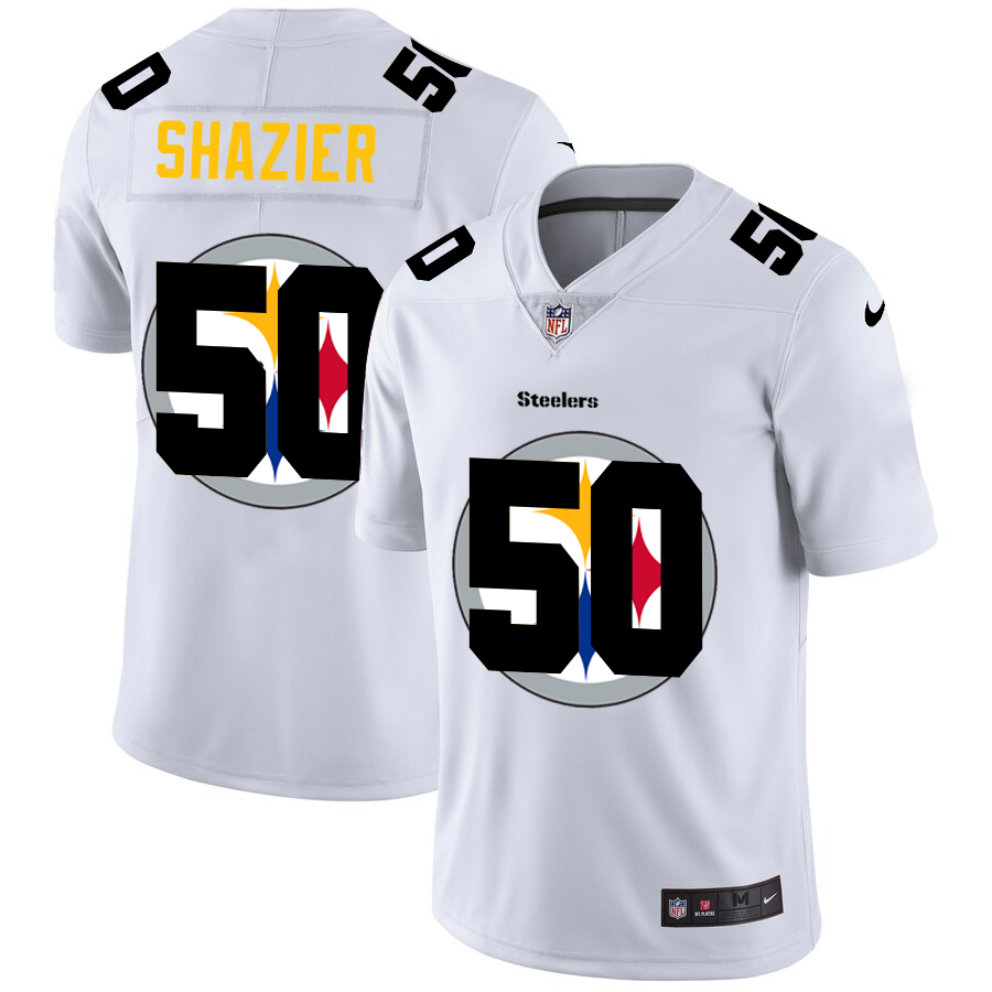 Nike Steelers 50 Ryan Shazier White Shadow Logo Limited Jersey