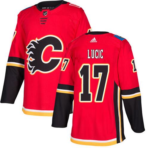 Flames 17 Milan Lucic Red Adidas Jersey