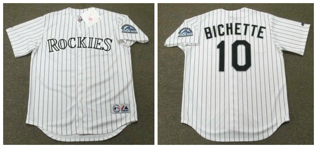 Rockies 10 Dante Bichette White 1998 Throwback Jersey