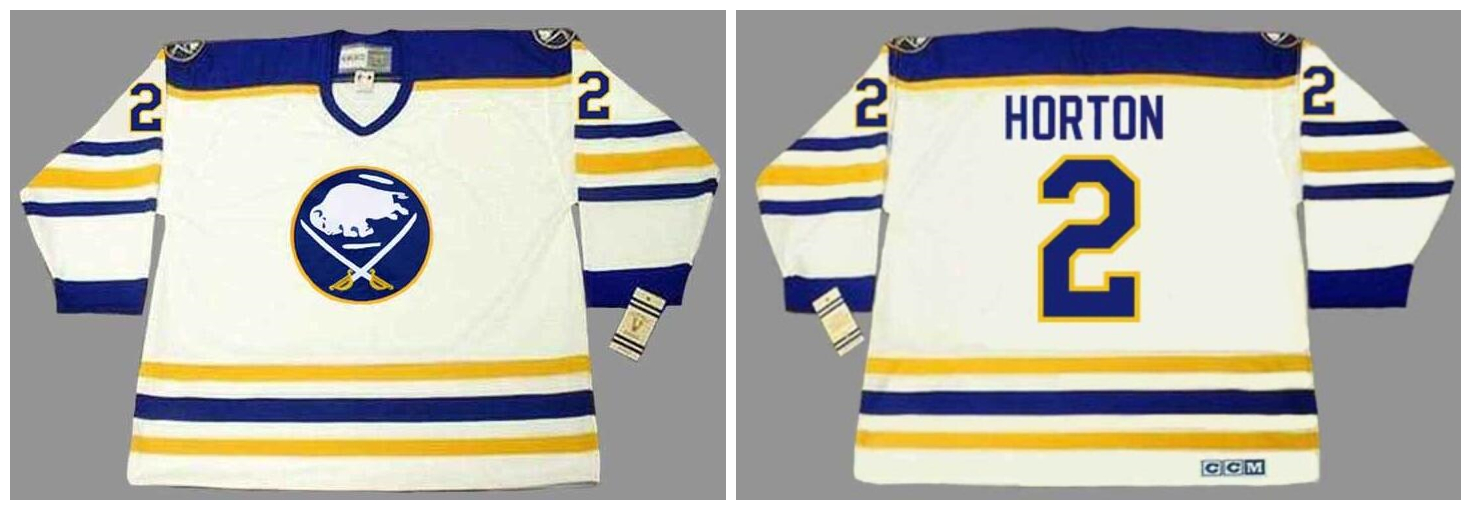 Sabres 2 Tim Horton White 1973 Throwback CCM Jersey